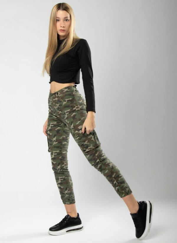 Pantalón Cargo Rígido Verde Camuflado, foto 6
