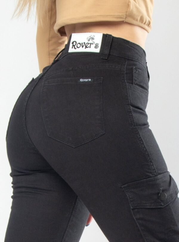 Pantalón Cargo Elastizado Negro, foto 7