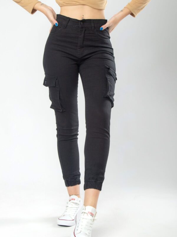 Pantalón Cargo Elastizado Negro