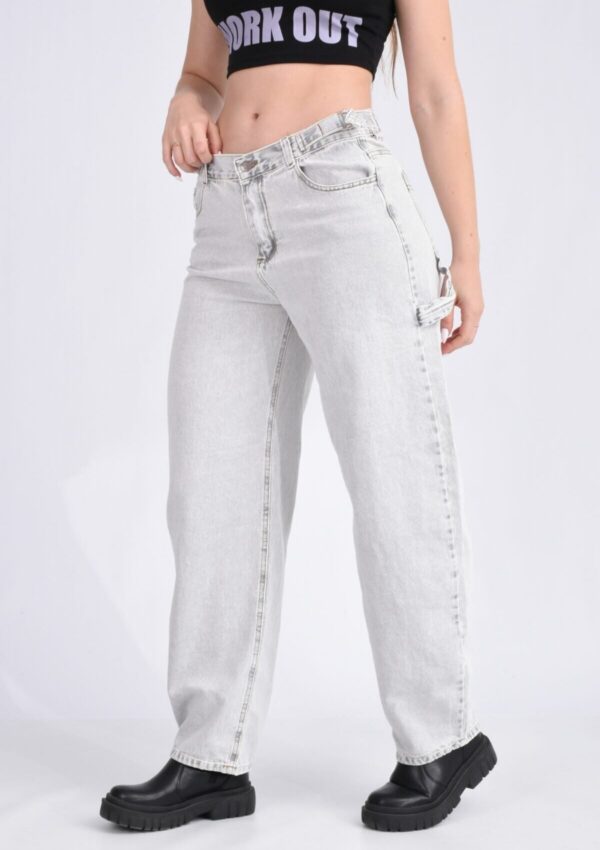 Baggy Rígido Grey Con Cintura Reguladora