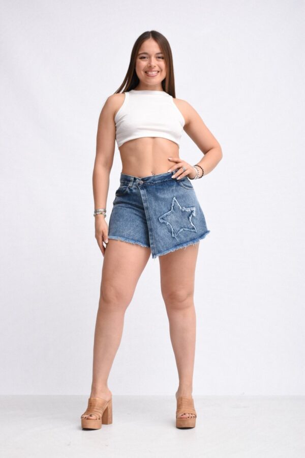 Short Pollera Rígido Azul Nevado, foto 6