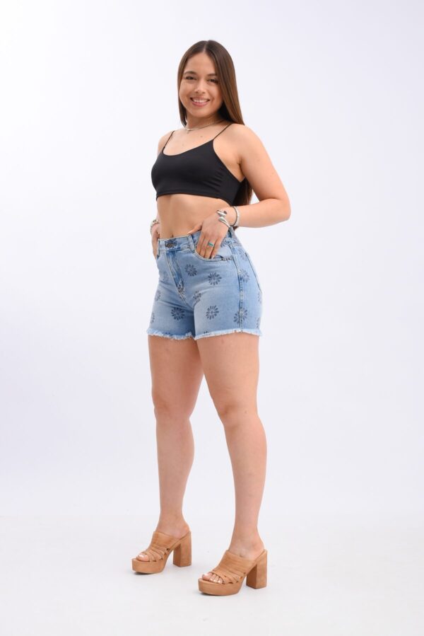 Short Rígido Celeste Floral, foto 4