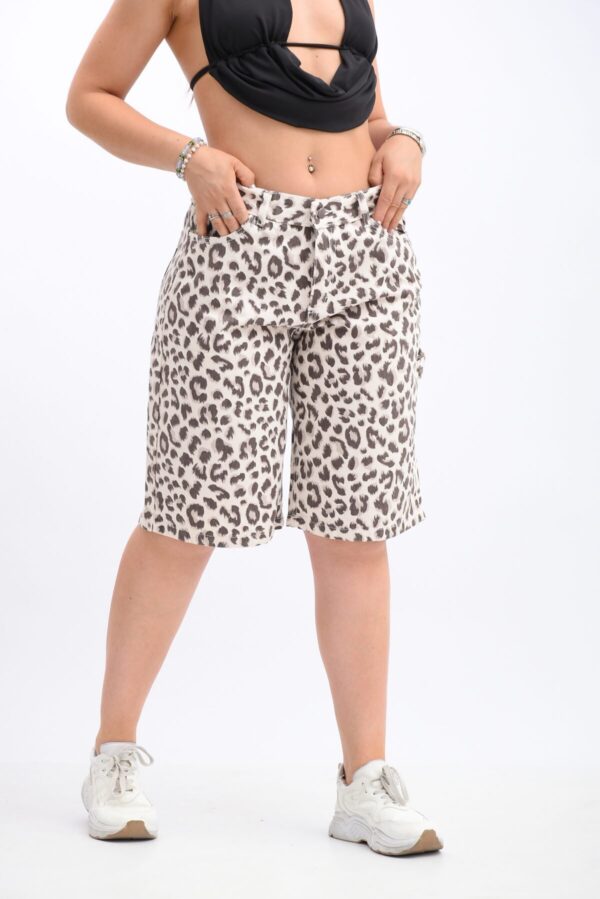 Bermuda Baggy Rígido Crudo Animal Print, foto 3