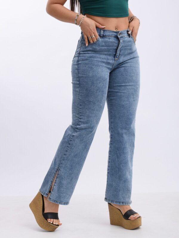 Pantalón Wide Elastizado Azul Medio