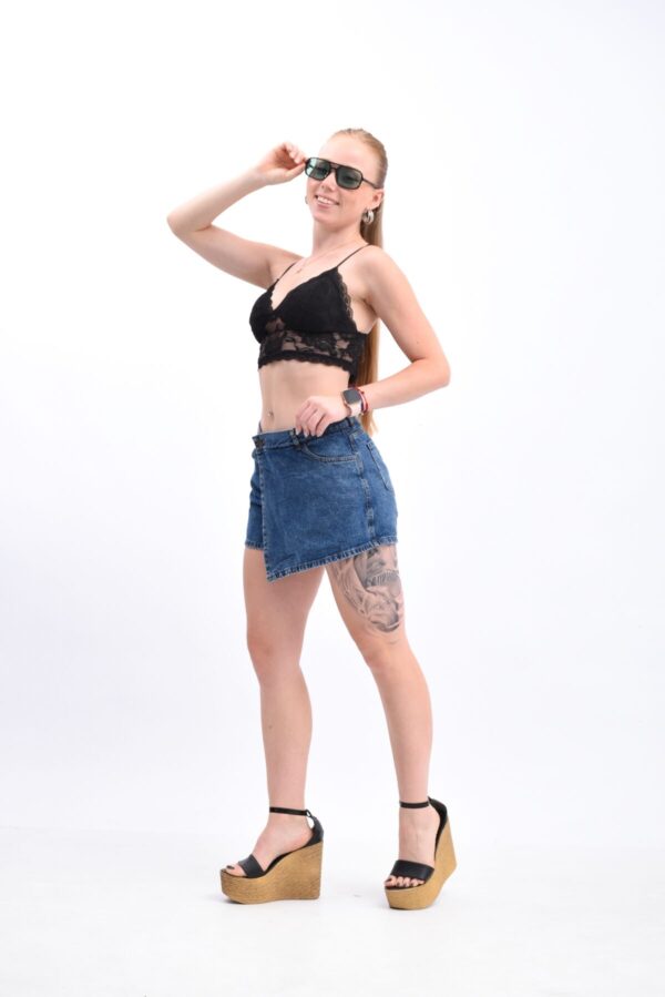 Short Pollera Rígido Azul, foto 5
