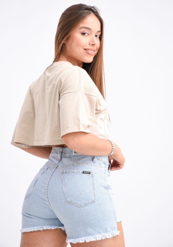 Short Rígido Celeste Rayado, foto 6