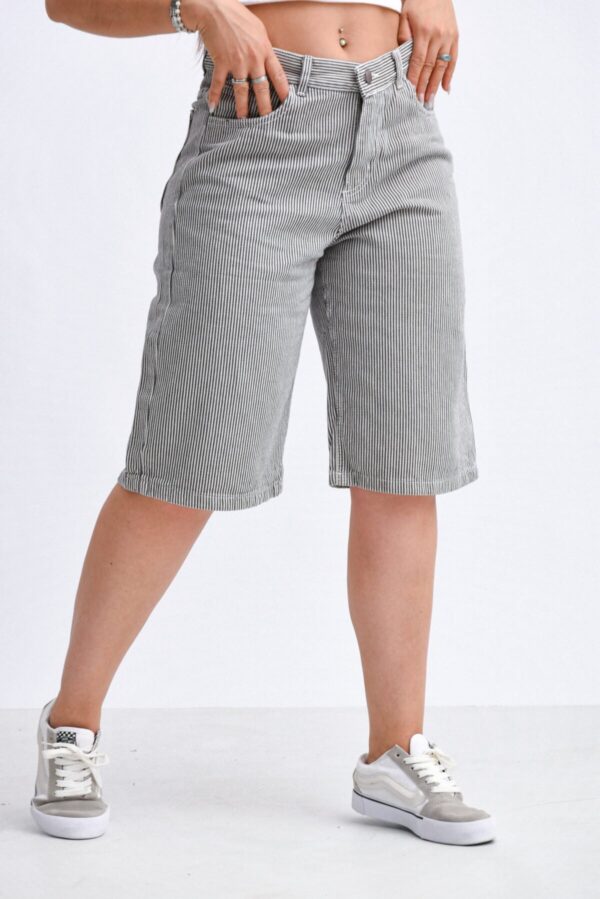 Bermuda Baggy Rígido Grey Rayado, foto 5
