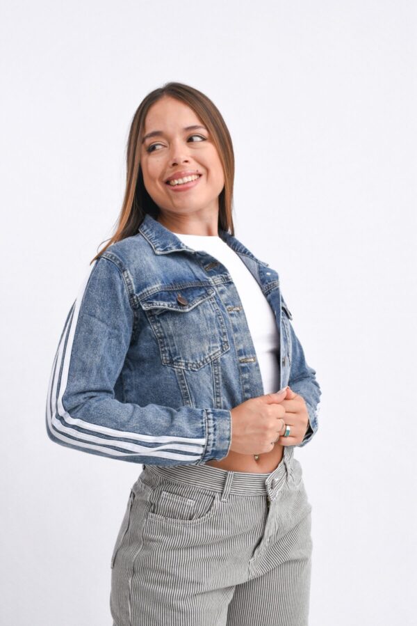 Campera Rígido Azul Con Tiras, foto 6