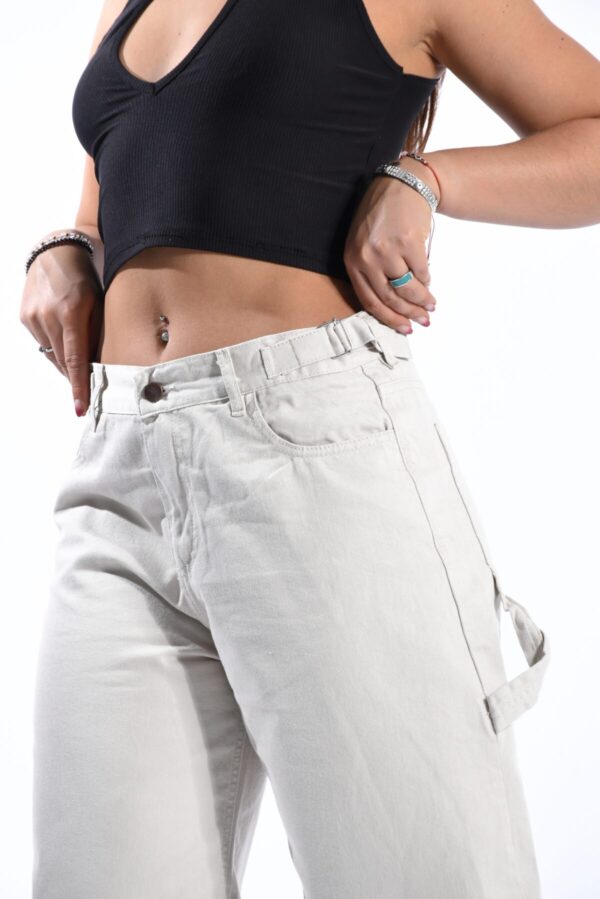 Baggy Carpintero Rígido Beige Con Cintura Reguladora, foto 4