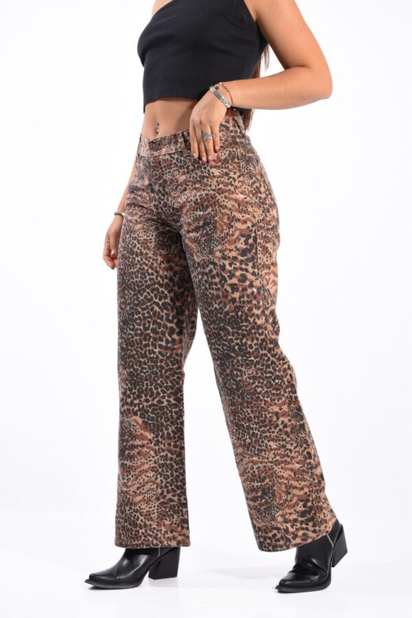 Wide Rígido Marrón Animal Print Leopardo, foto 3