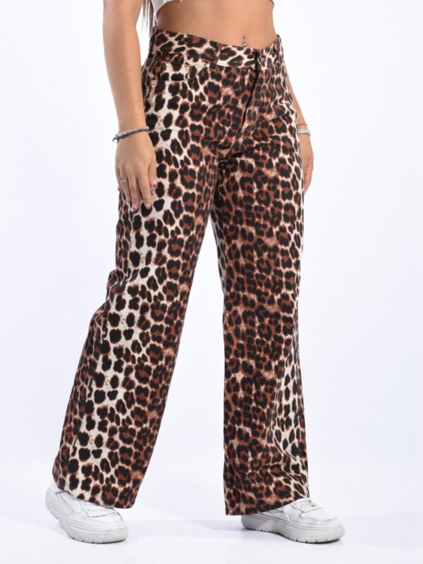 Wide Rígido Marrón Animal Print Leopardo Claro