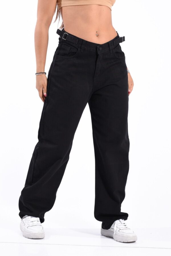 Baggy Rígido Negro Con Cintura Reguladora, foto 4