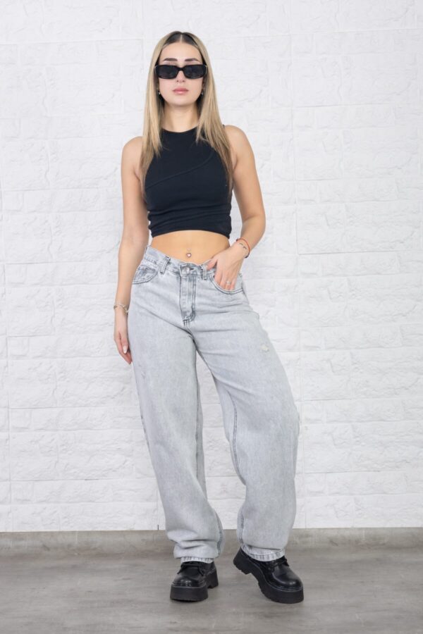 Baggy Rígido Grey Con Roturas, foto 6
