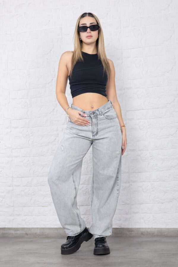 Baggy Rígido Grey Con Roturas, foto 5