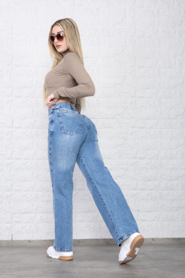 Wide Rígido Azul Gastado Con Cintura Reguladora, foto 7
