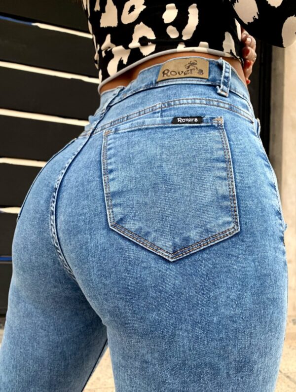 Jean Chupín Elastizado Azul Nevado Con Roturas, foto 8