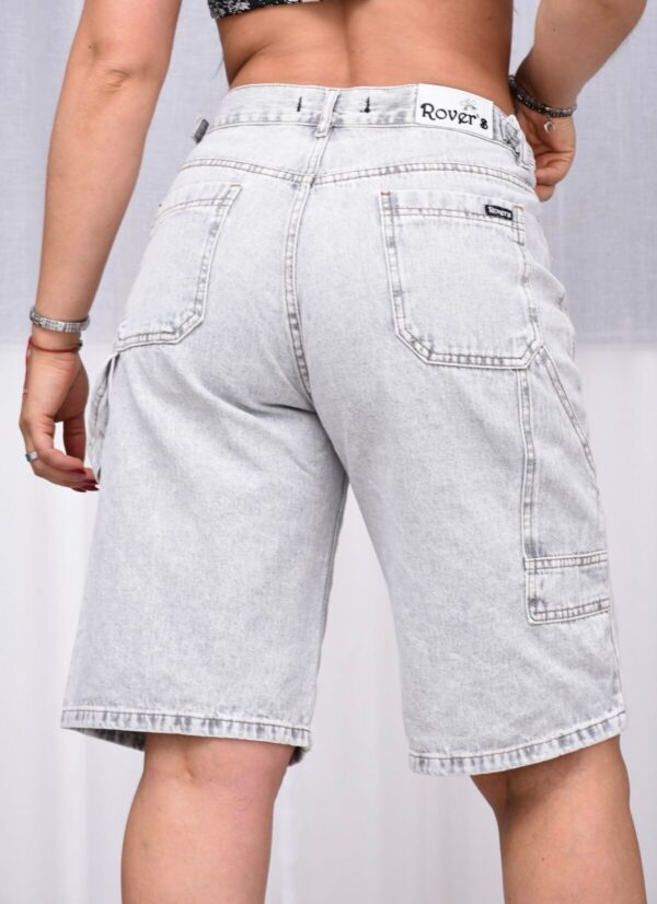 Bermuda Baggy Carpintero Rígido Grey Con Roturas y Cintura Reguladora, foto 4