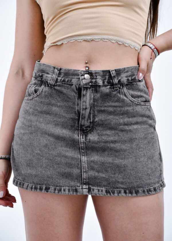 Doble Short Pollera Rígido Gris, foto 3