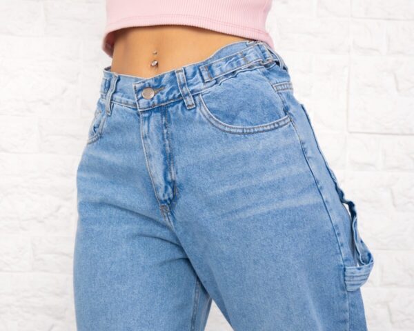 Jean Baggy Rígido Celeste Carpintero Con Cintura Reguladora, foto 3