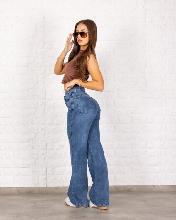 Wide Rígido Azul Con Cintura Reguladora, foto 4